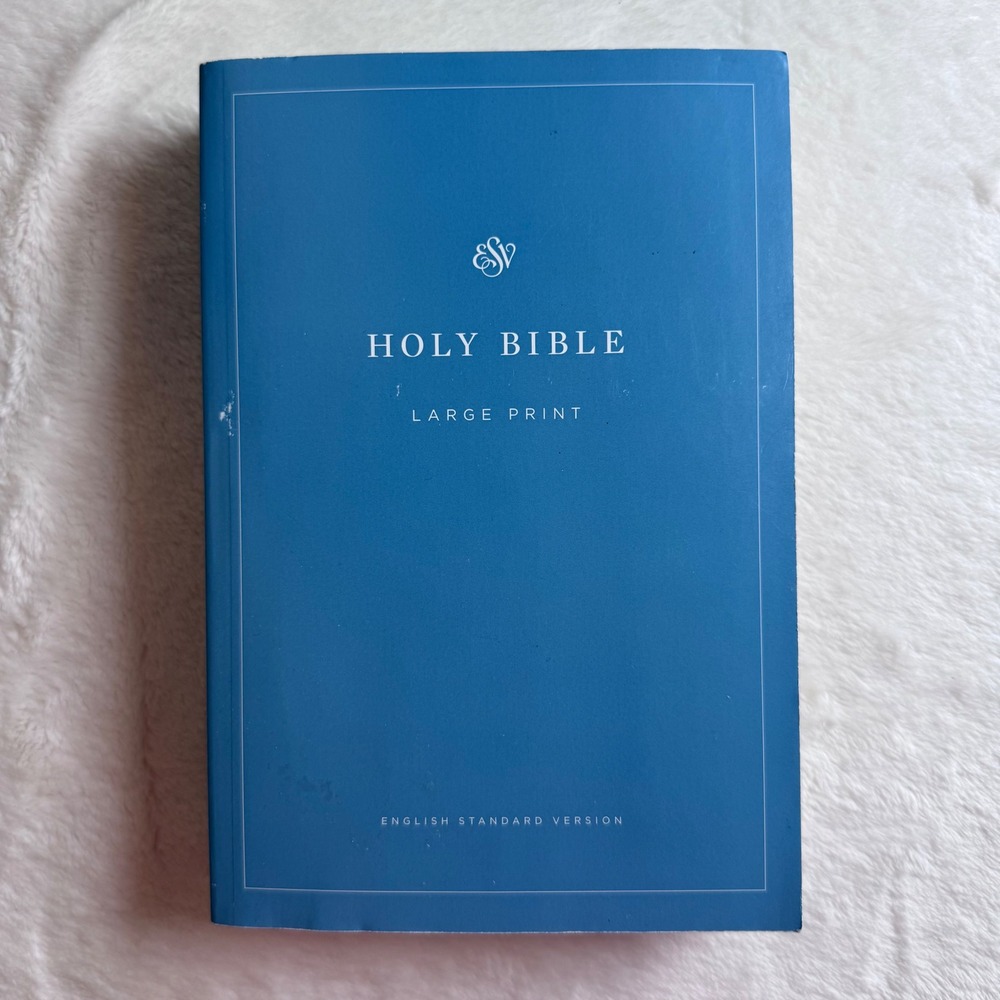 Crossway ESV Holy Bible Large Print Blue Paperback English Standard Version